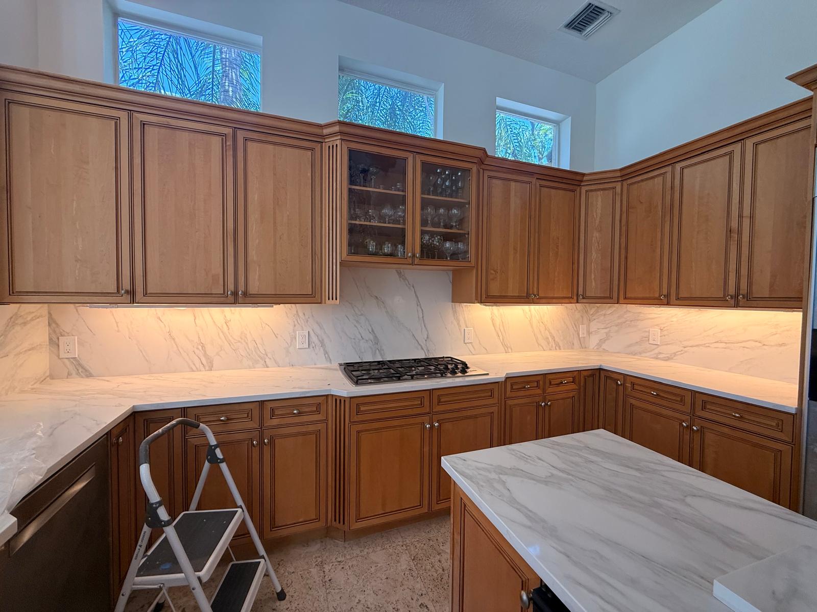Kitchen cabinets before refinishing