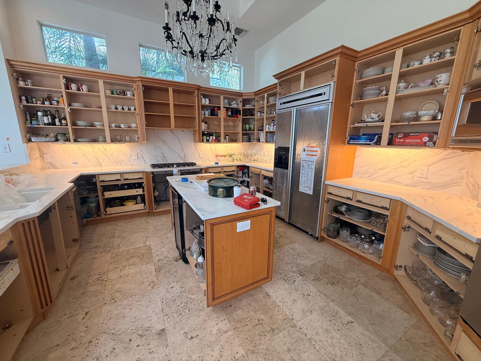 Refinished kitchen cabinets, South Florida project